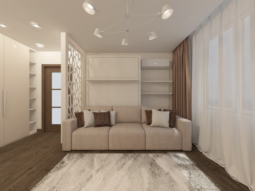 Обложка проекта: дизайн-проект комнаты жилой в однокомнатной квартире Н. Новгород, ул Спутника