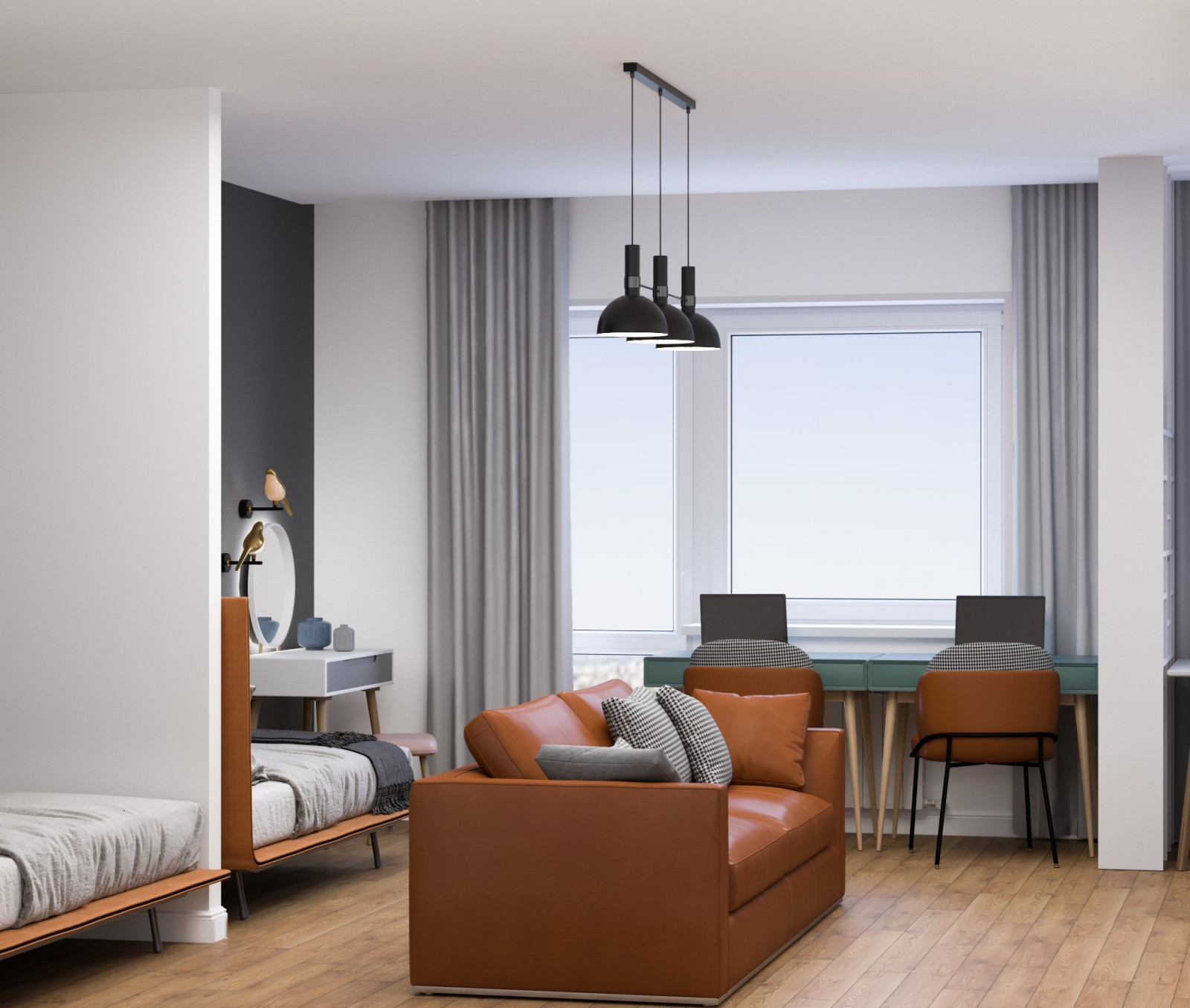 Однокомнатная квартира в скандинавском стиле