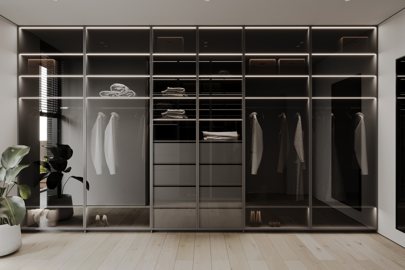 Гардеробная из проекта загородного дома The CUBE