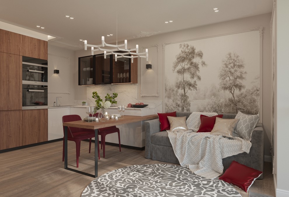 Обложка проекта: Нежный интерьер в красно-розовых тонах