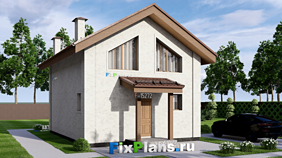 Проект дома с мансардой 7х10 м S86м2 F-15272