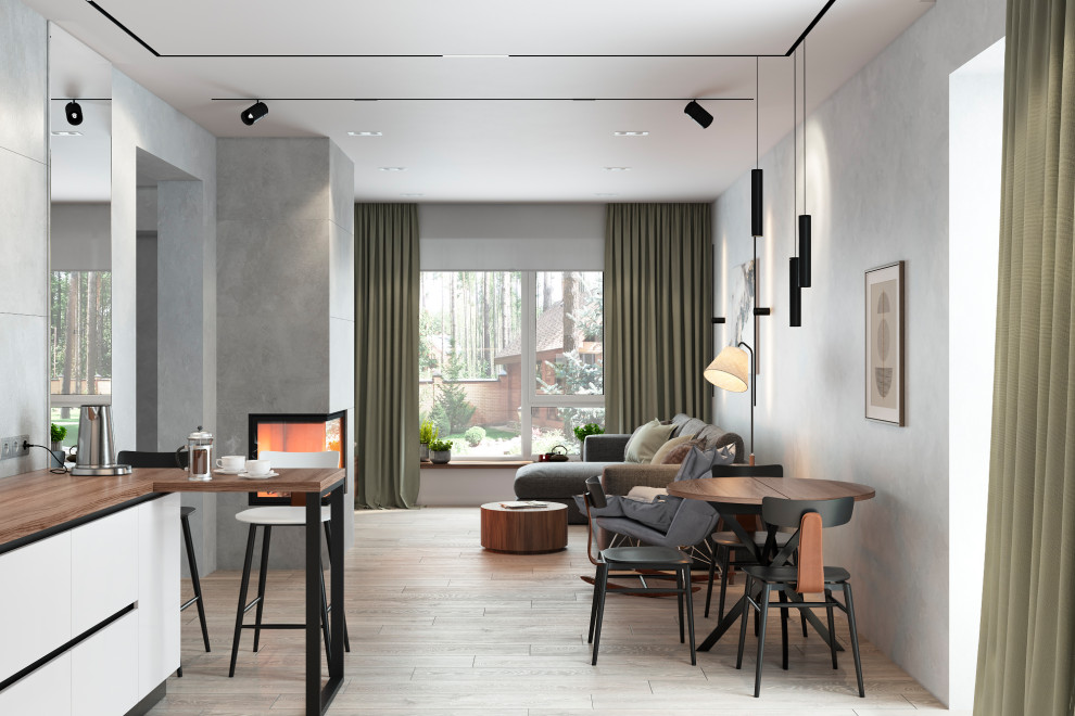 Кухня-гостиная в загородном доме