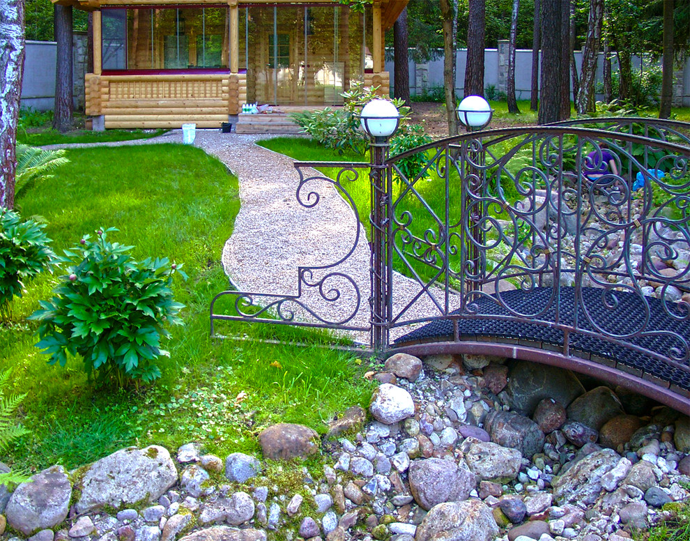 Проект участка 1 га - кованый мостик через сухой ручей.