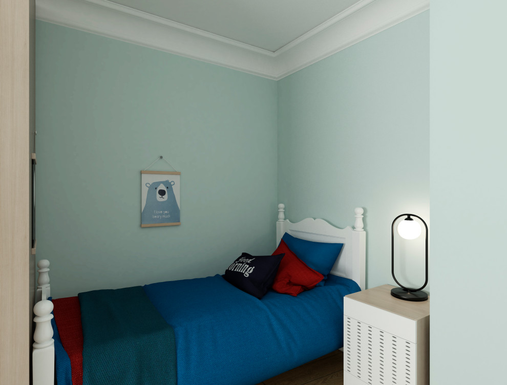 Сложное зонирование: спальня+кабинет+коридор. Обновление лоджии и детской.