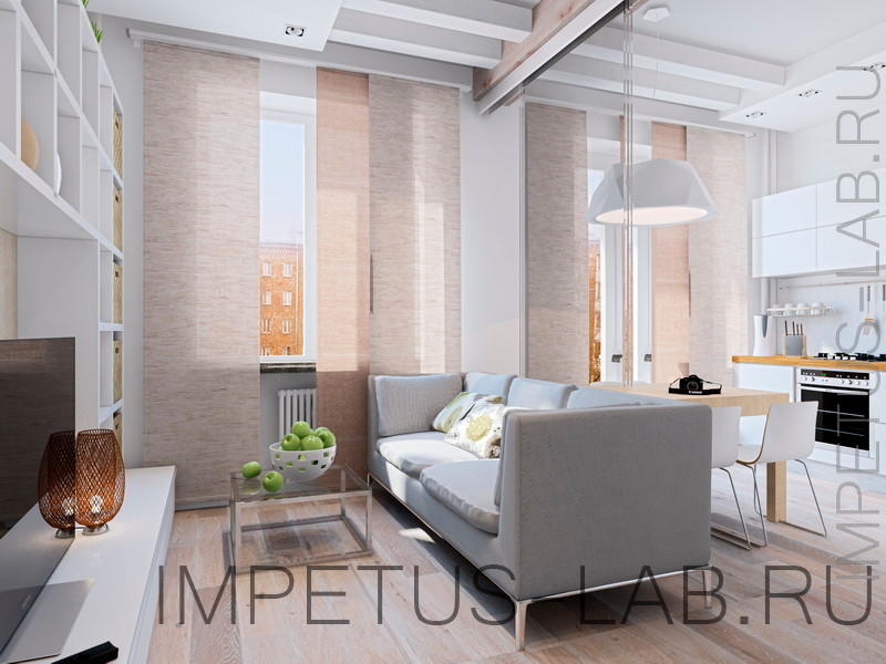 Дизайн- проект квартиры площадью 62,1 кв. м. выполненный в стилистике "LOFT".