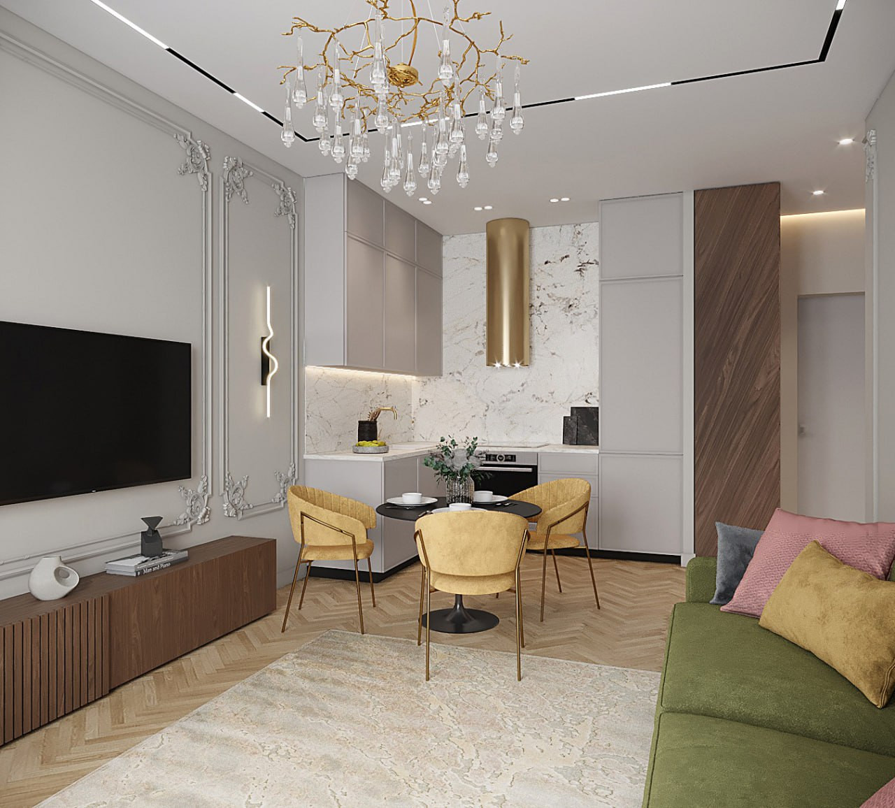 Гостинная в стиле современной классики