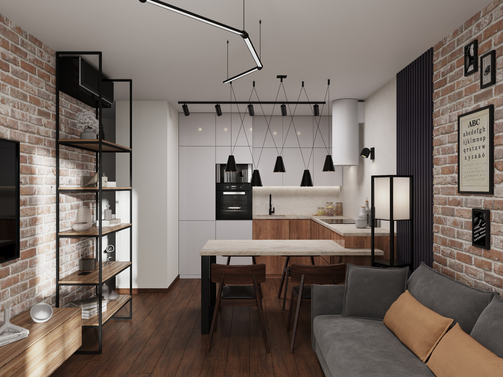 Квартира с элементами лофта