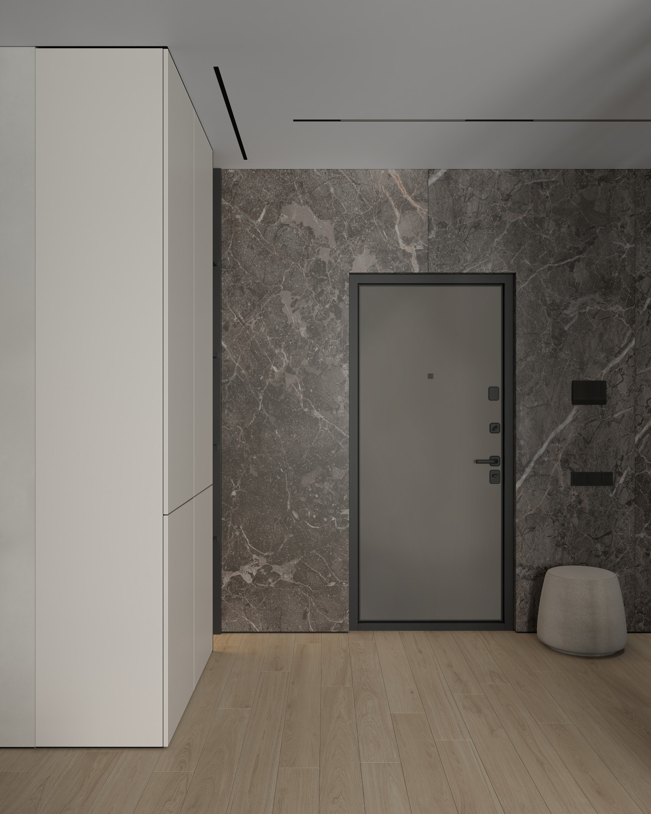 ЖК «Зенит», современный интерьер квартиры, построенный на контрастах