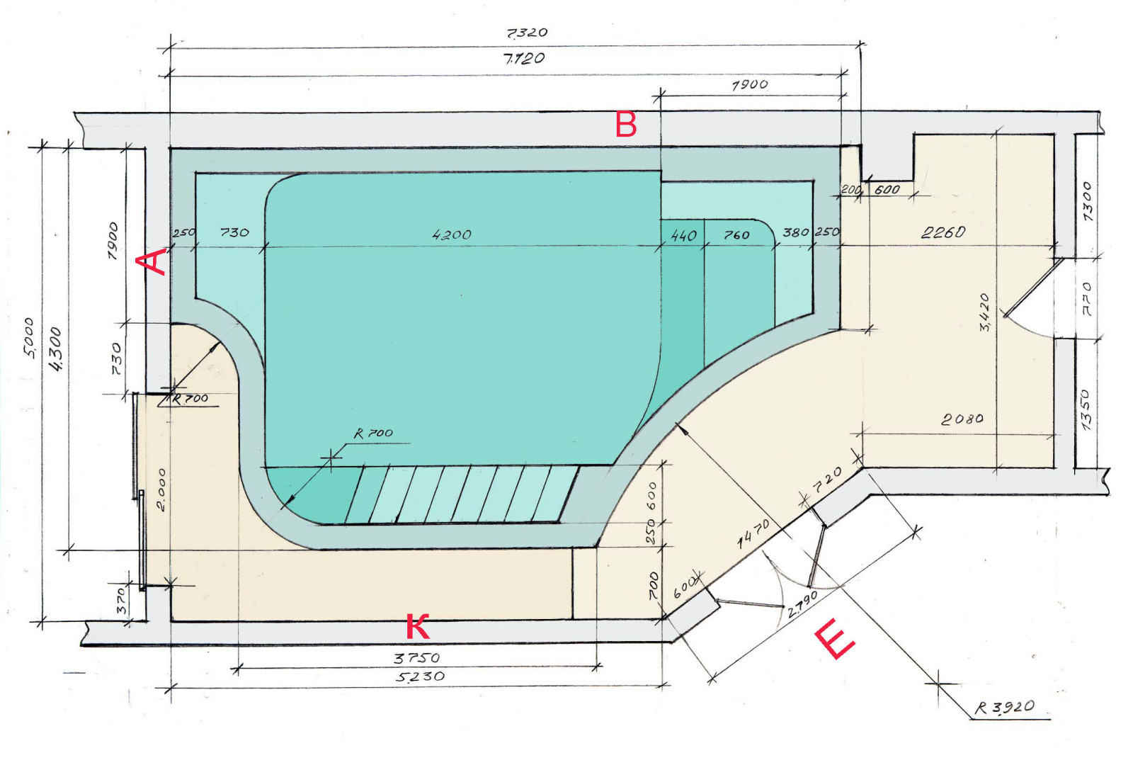 Обложка проекта: интерьер бассейна частного