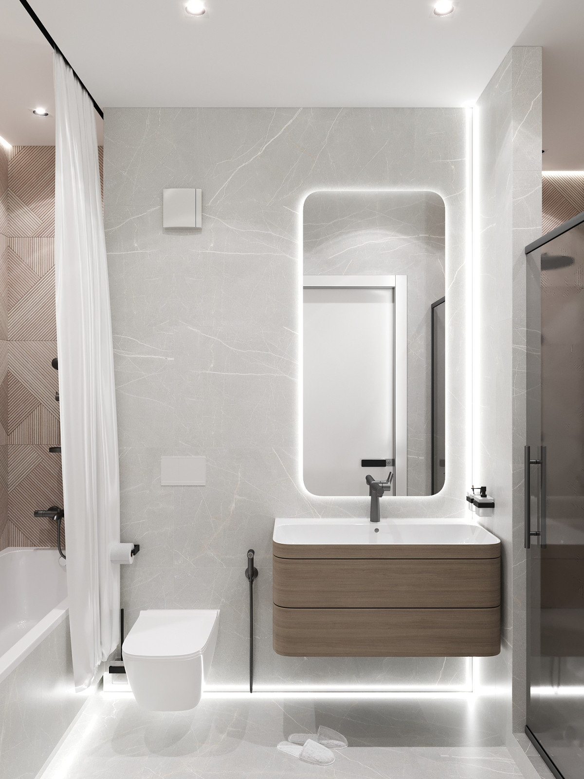 Обложка проекта: ЖК "Динстия", ванная, душевая комната