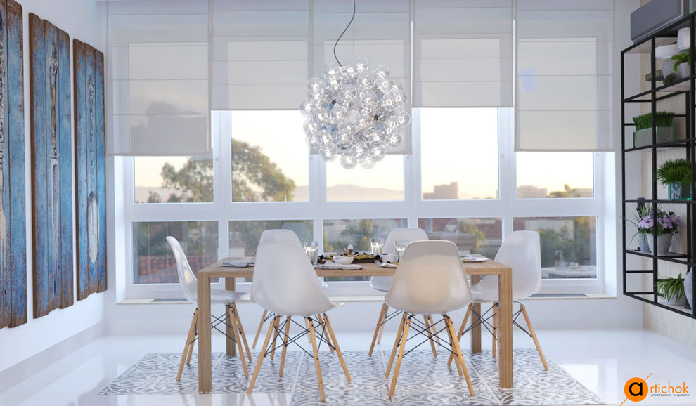 Невесомый дизайн интерьера кухни