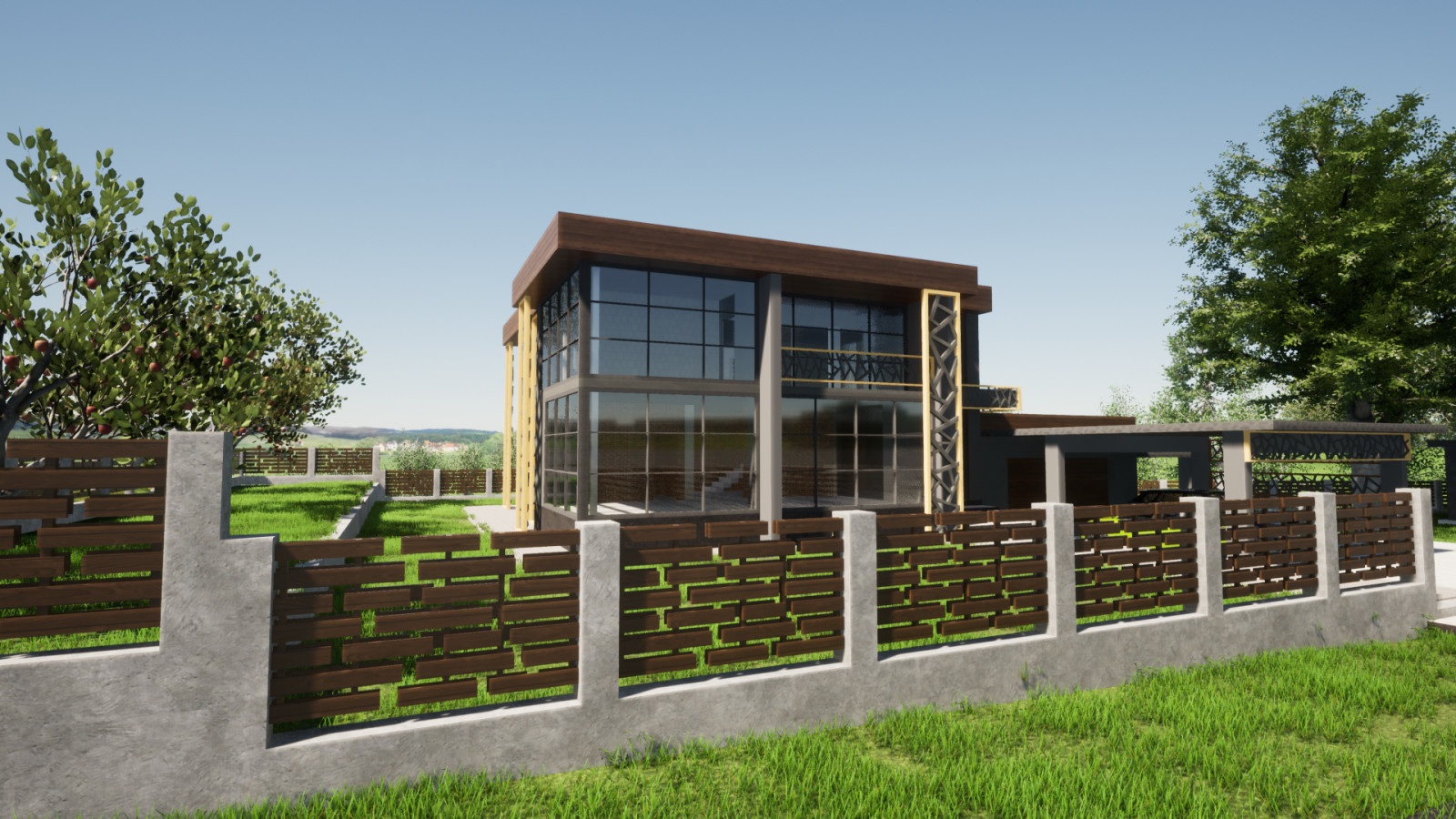 Двухэтажный дом в современном стиле