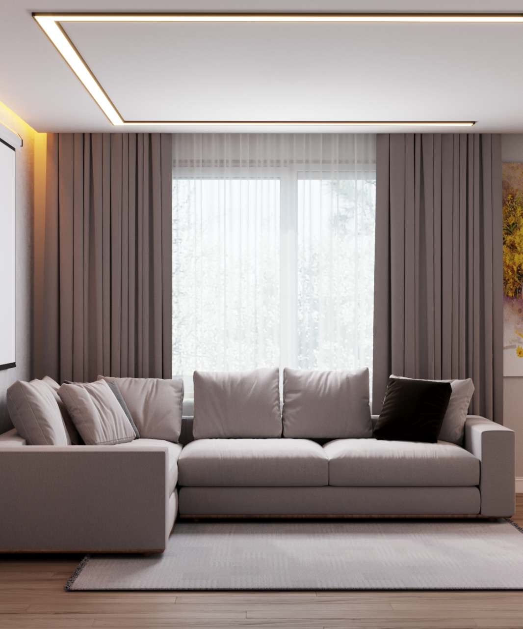 Интерьер в скандинавском стиле 152 м^2. г.Казань