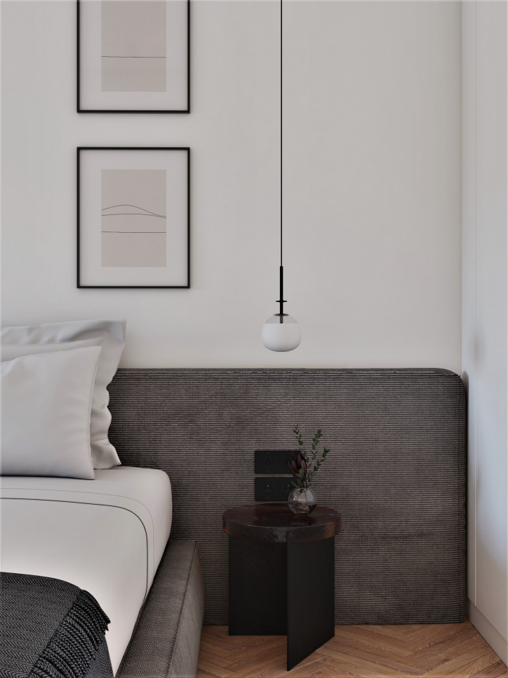 Design d'intérieur pour l'appartement d'un jeune couple dans un immeuble à étage