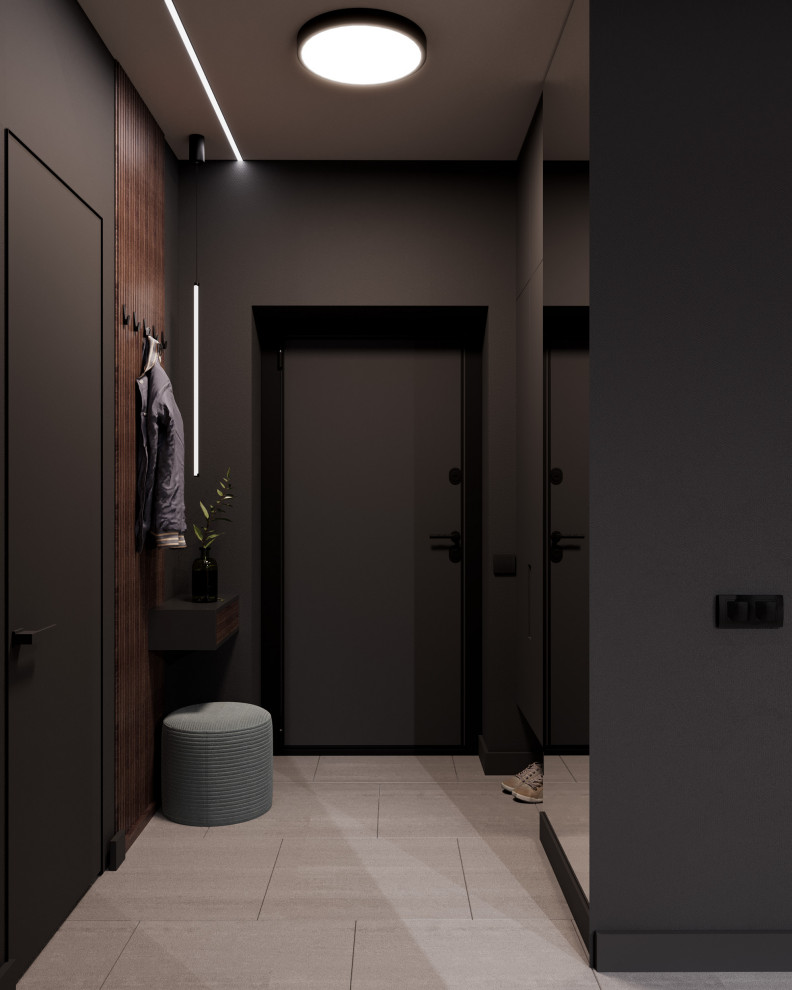 Евро однокомнатная квартира в монохромной гамме  в ЖК Московские кварталы