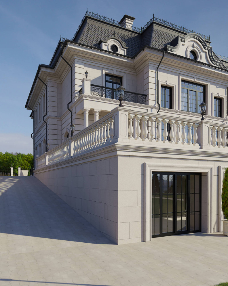 Архитектурный проект жилого дома с бассейном в классическом стиле. 1100кв.м.