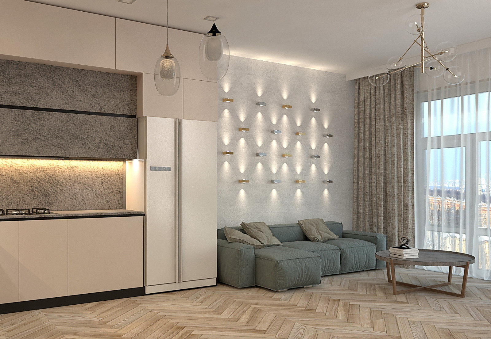 кухня-гостиная для молодой семьи