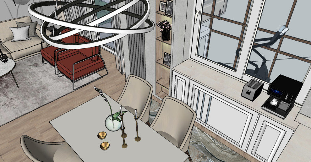 Зависая над городом (эскиз зоны гостиной)