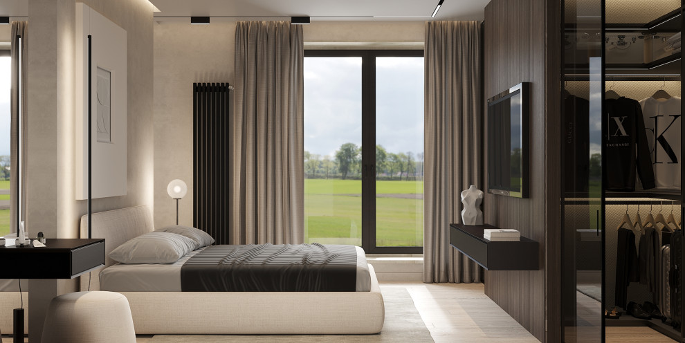 Обложка проекта: Спальня в трехкомнатной квартире в Москве, м. Войковская