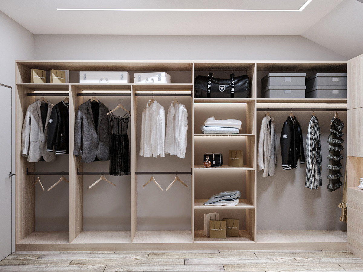 Современные оттенки серого и уютного дерева)