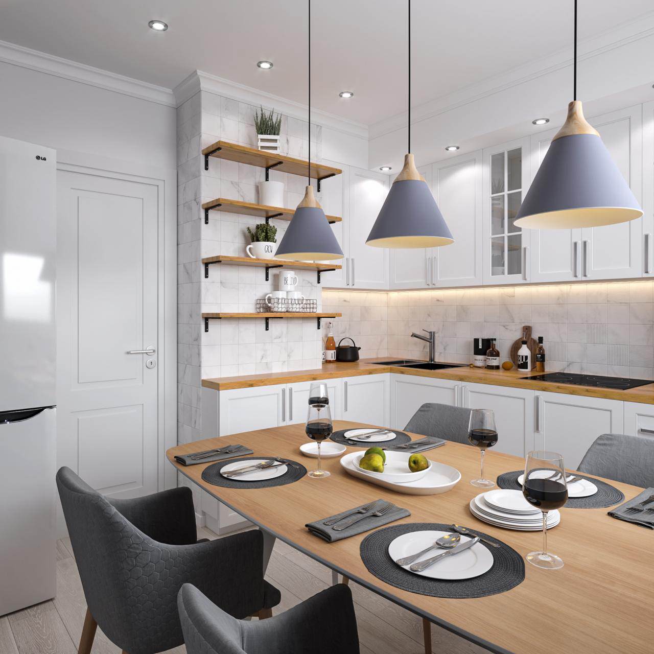 Обложка проекта: Трехкомнатная квартира в скандинавском стиле