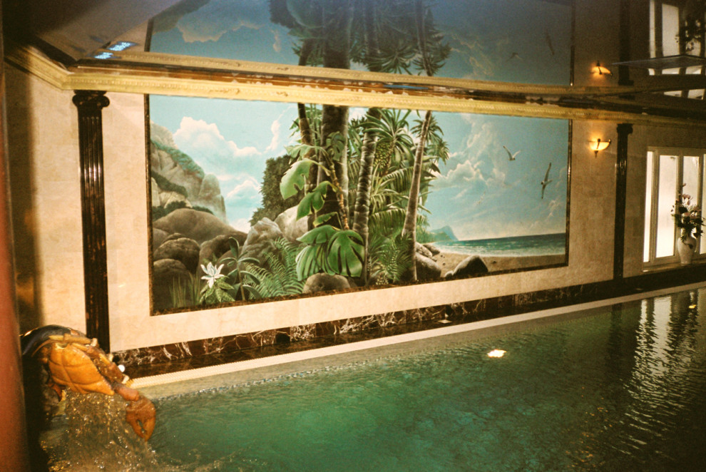 Панно в интерьере бассейна