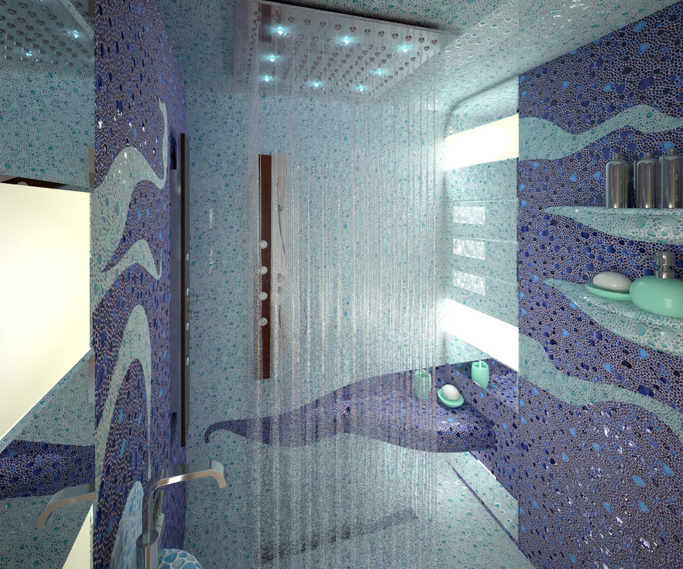 Душевая в зоне SPA частного дома