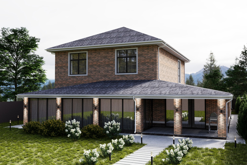 Реновация коттеджа (фасады, пристрой гаража и сауны с верандой, наружный свет)