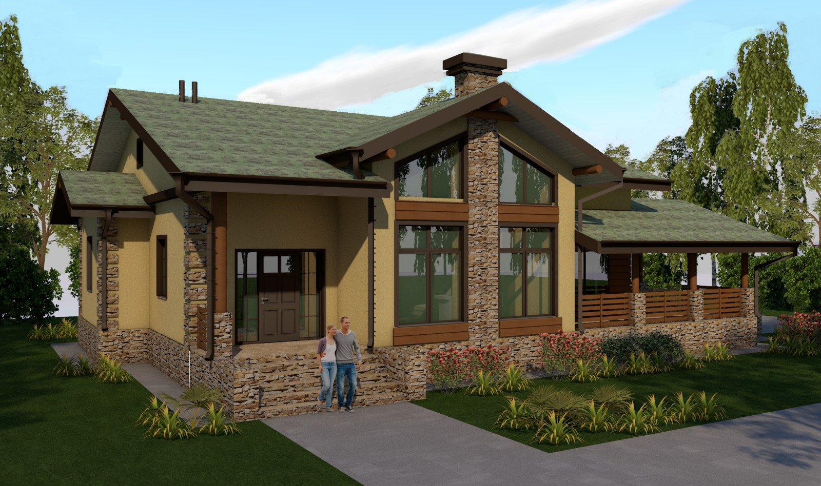 Обложка проекта: Проект дома с стиле современного Шале