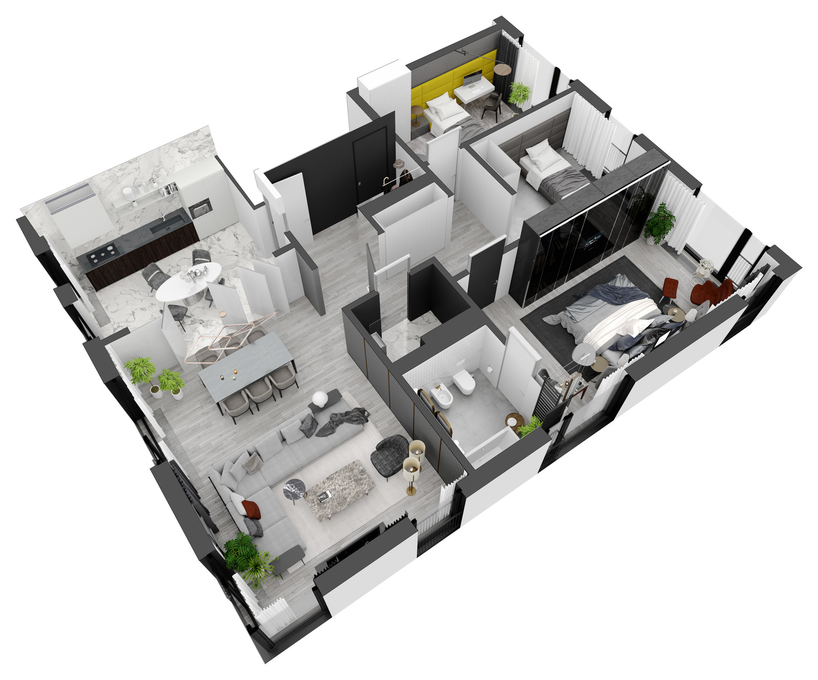 Апартаменты в ЖК Esentai City 138 м. кв.