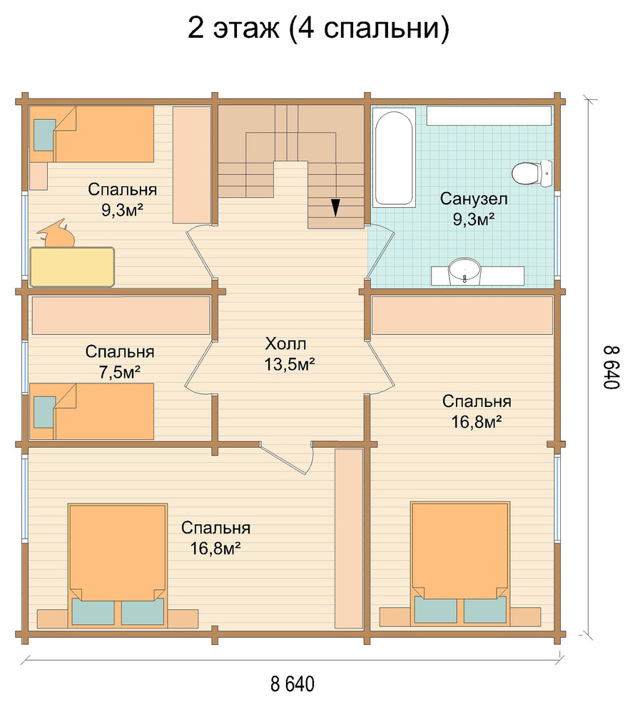 Дом из клеёного бруса постоянного проживания "Комфорт 2"