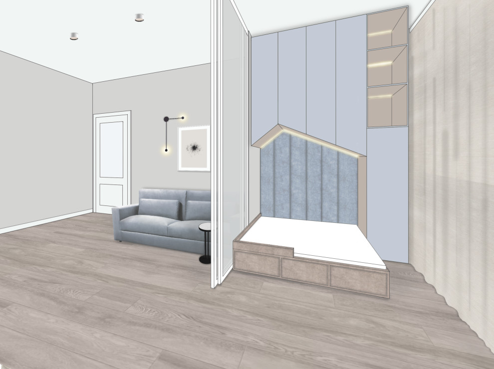 Обложка проекта: Проект детской совмещенной с гостиной