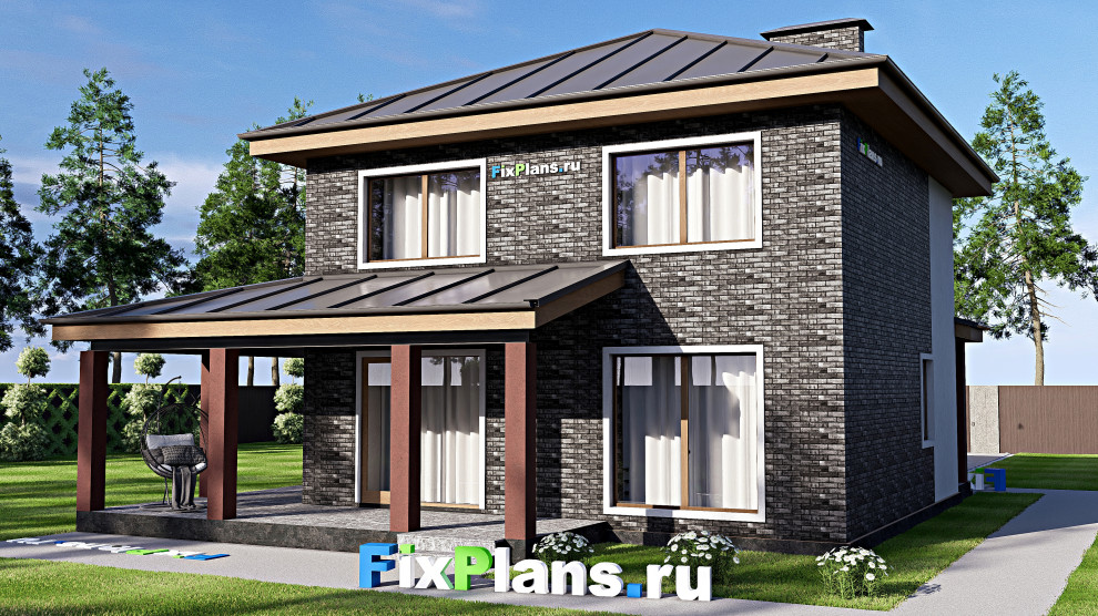 Проект двухэтажного дома 13х12 м S154м2 F-17414