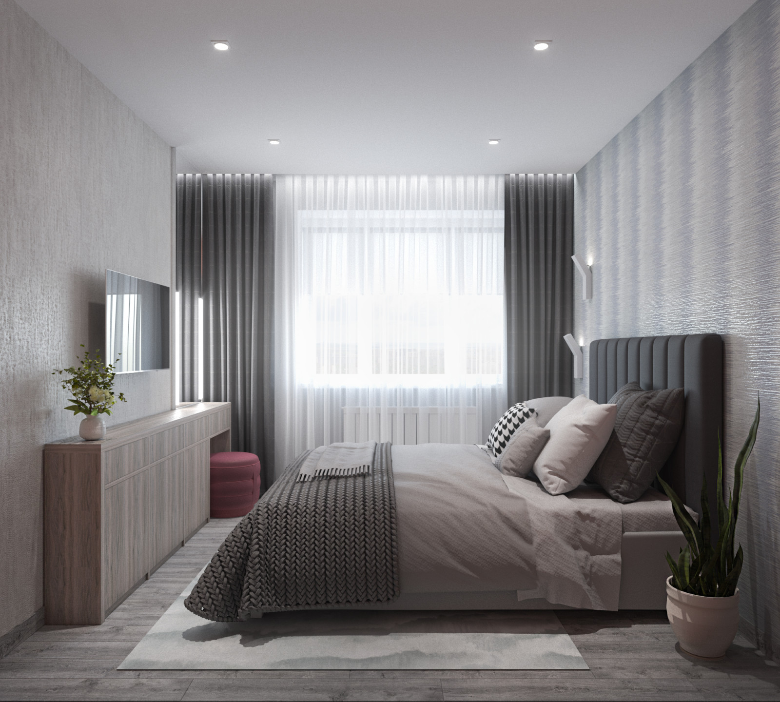 Дизайн-проект. Из 2-шки в 3-шку.  ЖК "Левобережный". Тула. 2018 г.