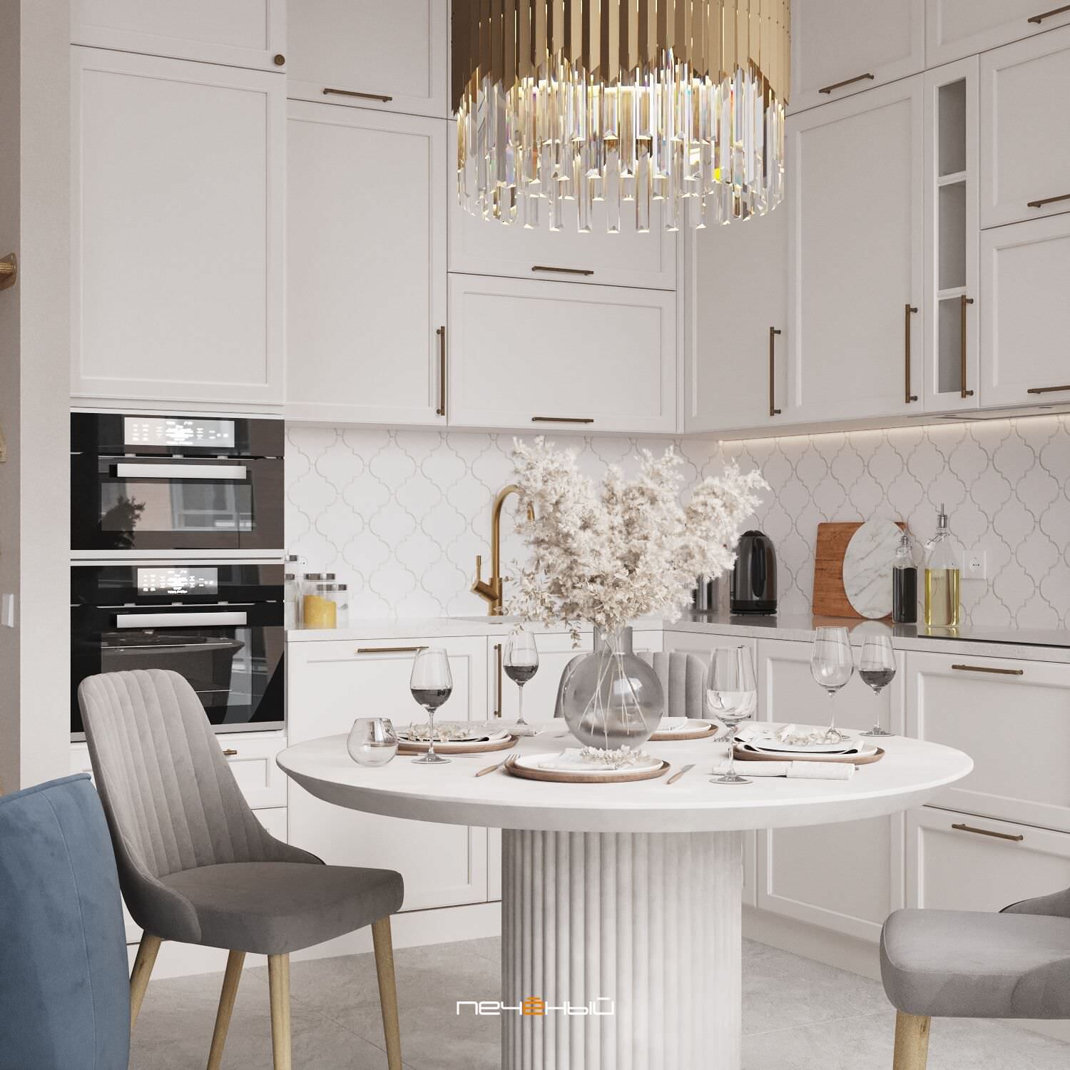 2024 Дизайн 3-комн. квартиры в стиле неоклассика, 74 м², Москва, ЖК ILove