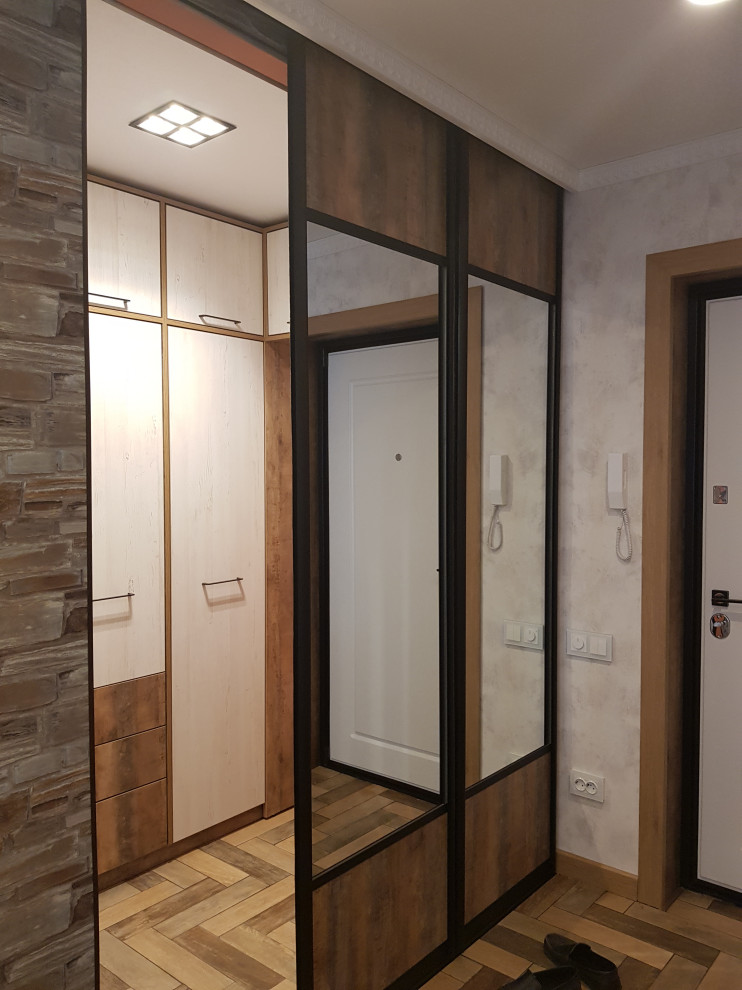 проект квартиры "Дикость_2020" прихожая и гардеробная