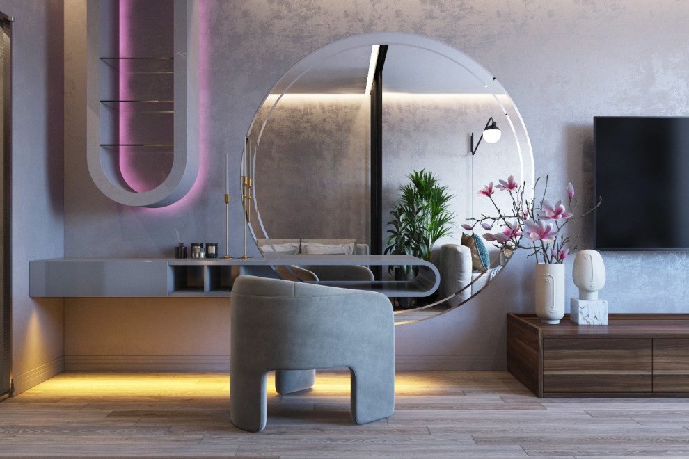 Дизайн интерьера в ЖК Фамилия. Гостиная-Спальня