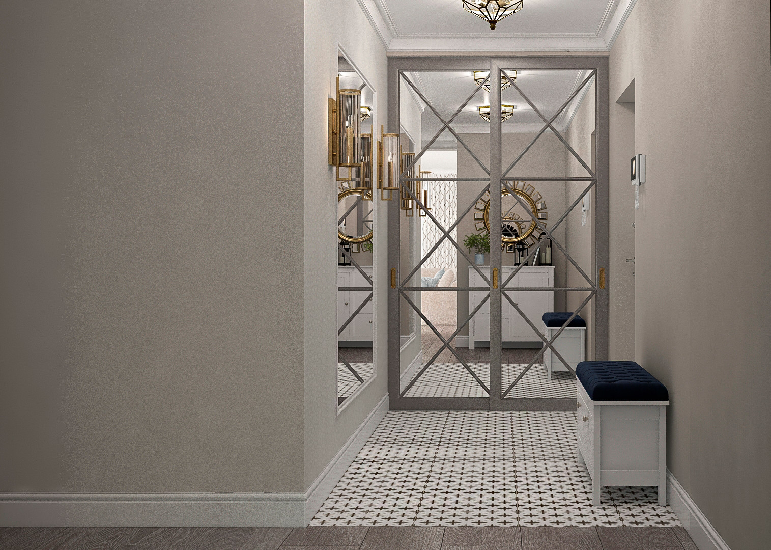 Визуализации из проекта трехкомнатной квартиры, ЖК Улеши, Саратов