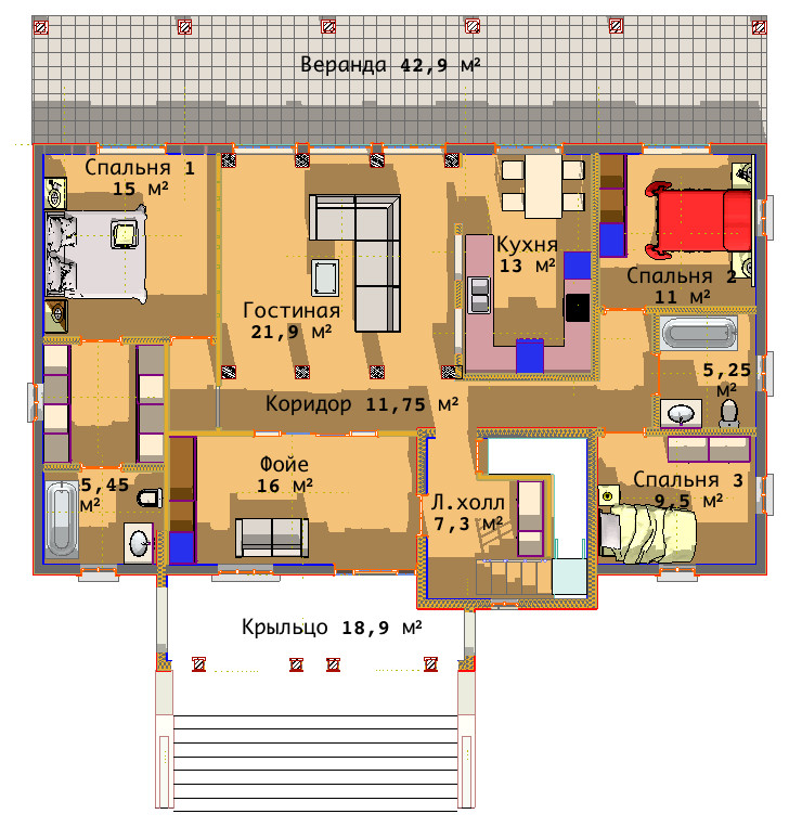 Обложка проекта: Проект дома в средиземноморском стиле с башней