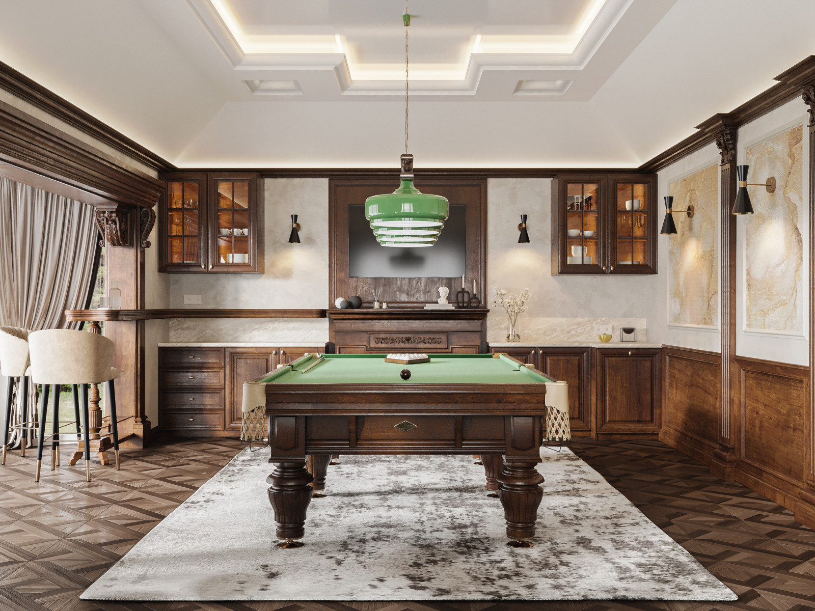 Обложка проекта: Дизайн бильярдной в частном доме