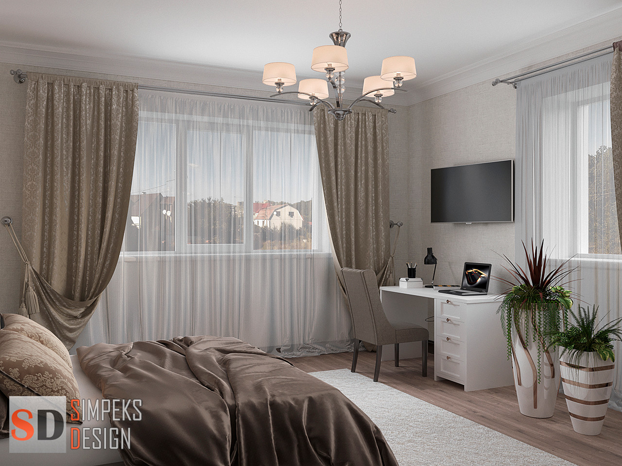 Дизайн спальни в неоклассике