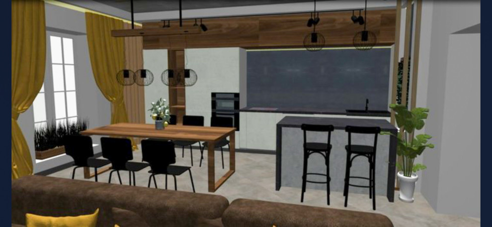 Преображение пространства кухни-гостиной в стиле Лофт