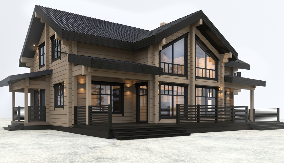 Дом элементами современного шале