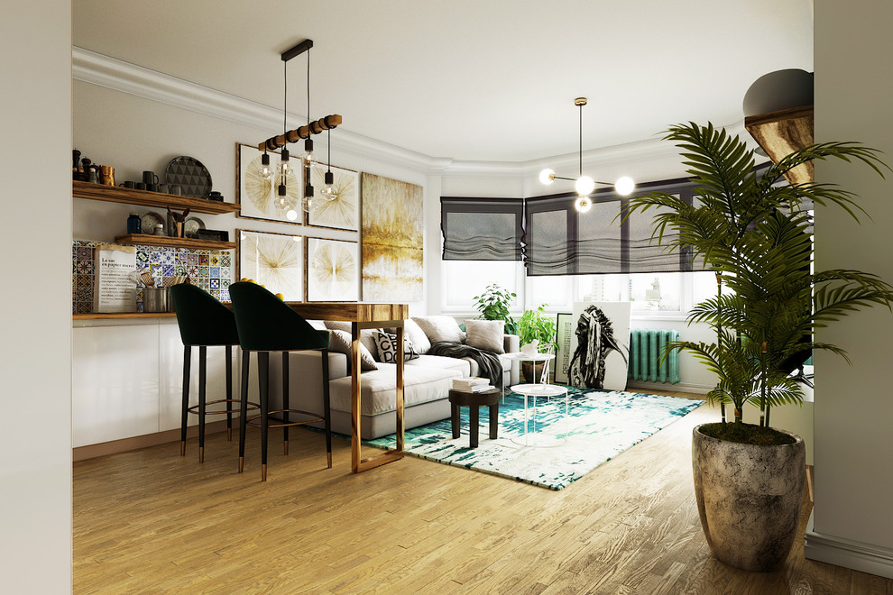 Обложка проекта: Проект кухни-гостиной в квартире, метро Речной вокзал