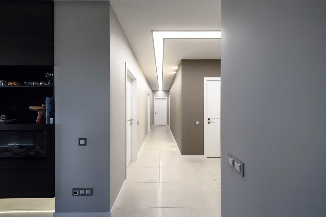 Дизайн квартиры в современном стиле с  акцентами.