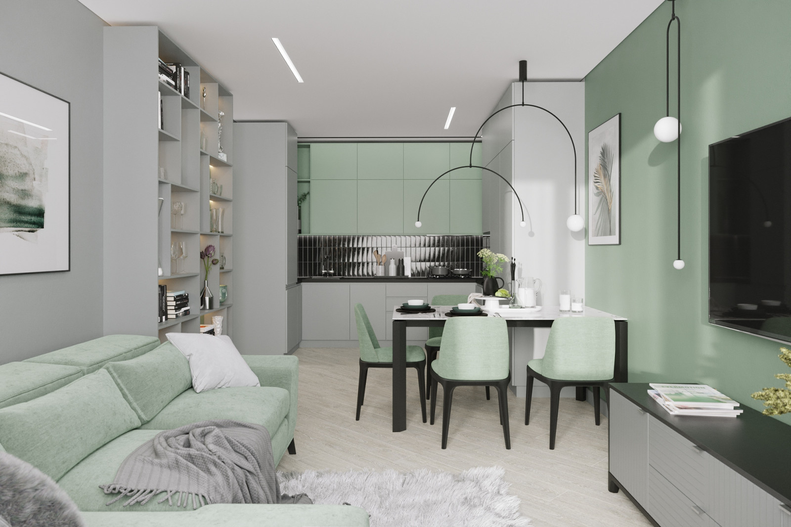 Кухня-Гостиная, ракурс 1