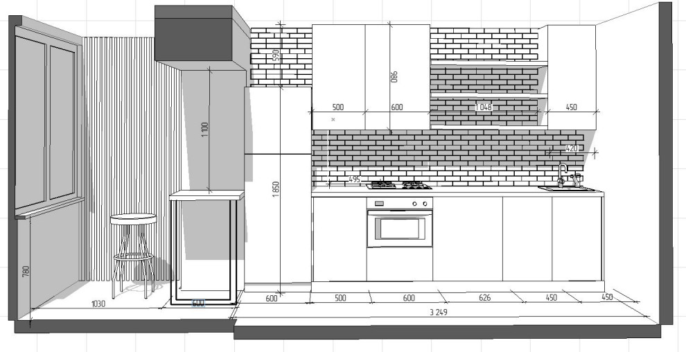 Обложка проекта: Кухня, в которой поместилось всё