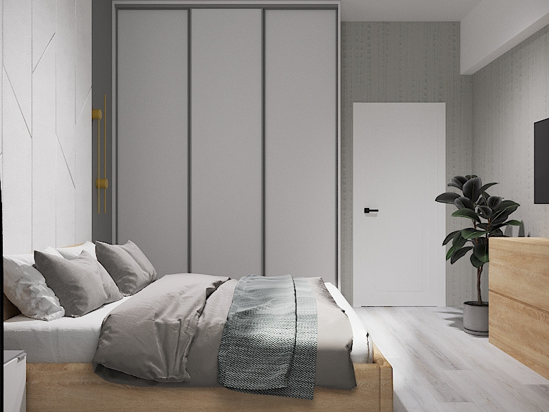 Трекомнатная квартира в серых тонах