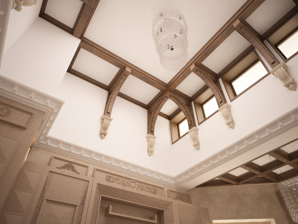 Дизайн-проект интерьеров гостинной и кухни особняка Шато