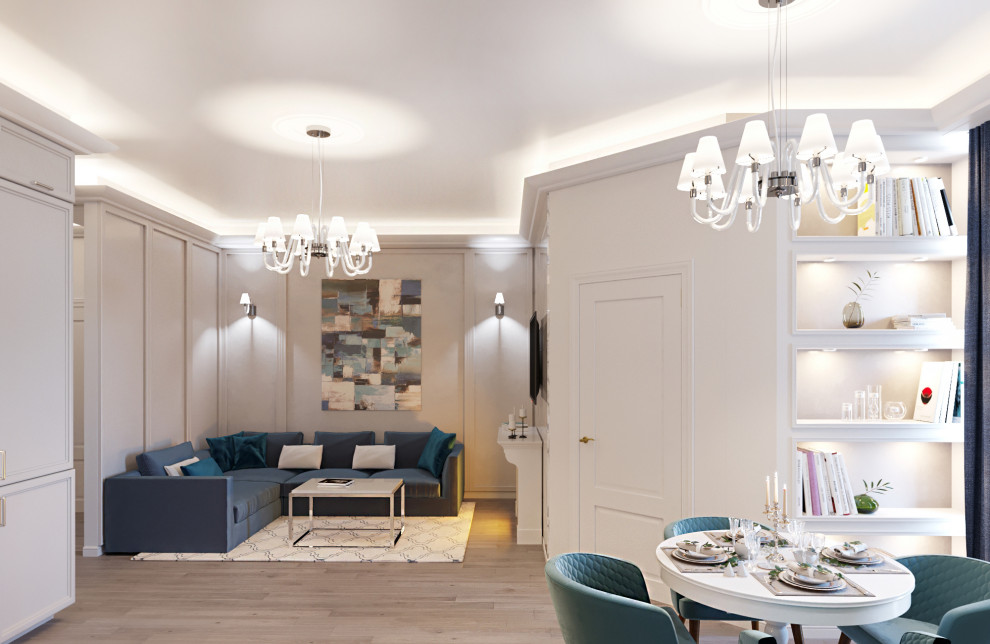 Дизайн проект квартиры 55 м2 в стиле "Неоклассика".